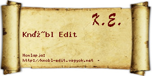 Knöbl Edit névjegykártya